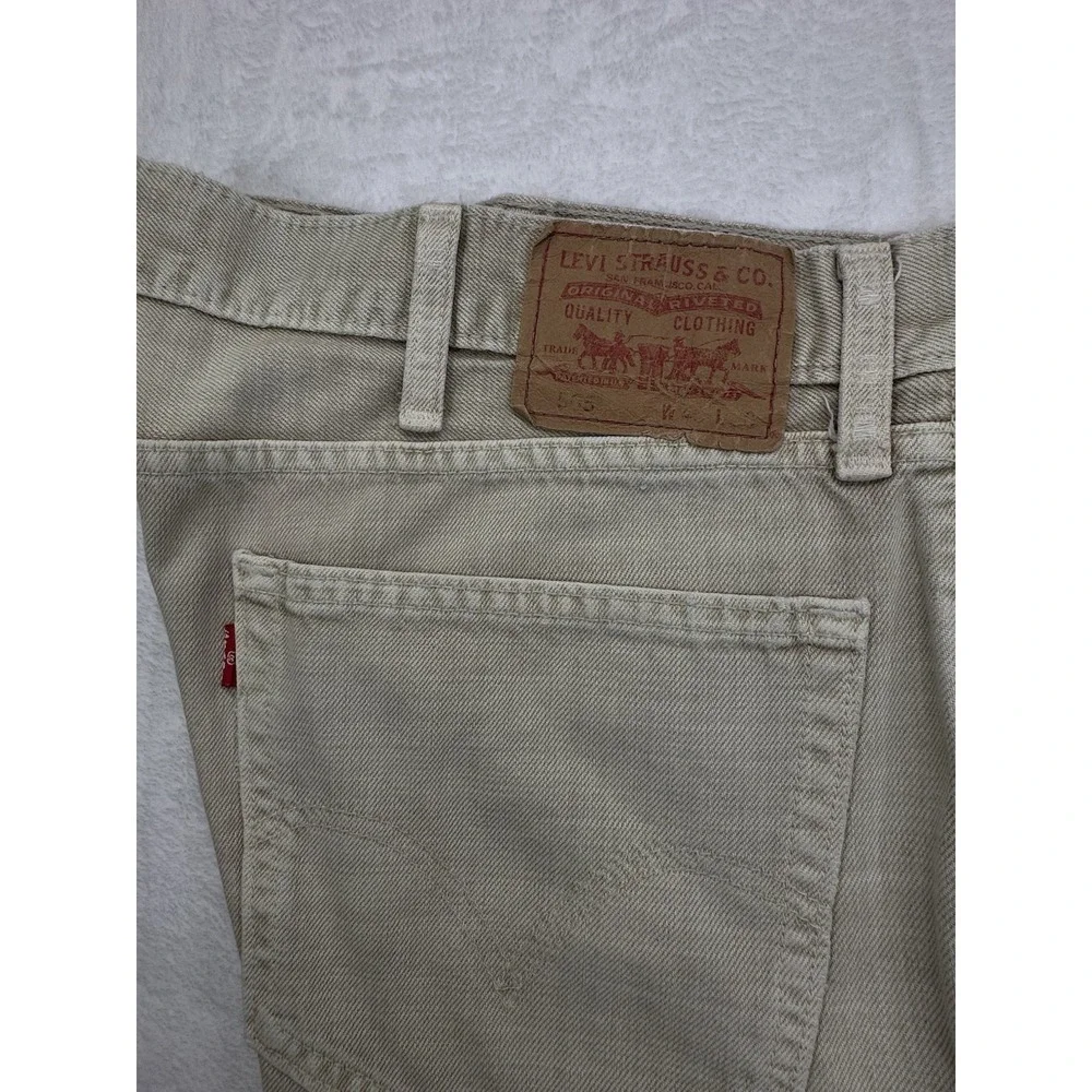Levi's 505 Shorts Men's 40 Khaki Beige Classic Fit Red Tab Denim